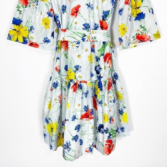 Pearl by Lela Rose Floral Poplin Flounce Hem Dress - Picture 10 of 12